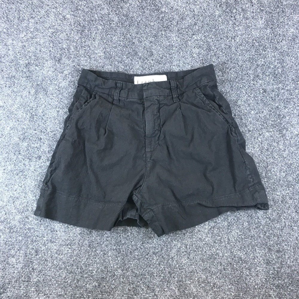 Frank & Eileen Waterford‎ Linen Walking Shorts Womens 0 Black Cotton Casual